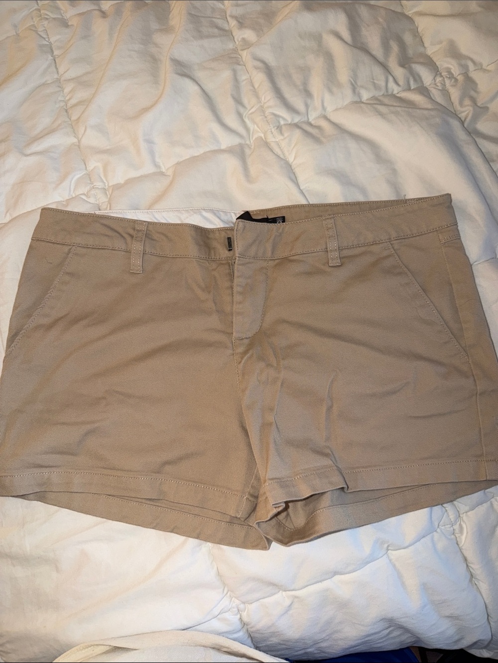 Volcom Women's Tan Stretch Bermuda Shorts